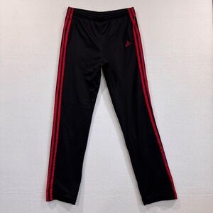 Adidas men’s small Black Joggers with Red Accents